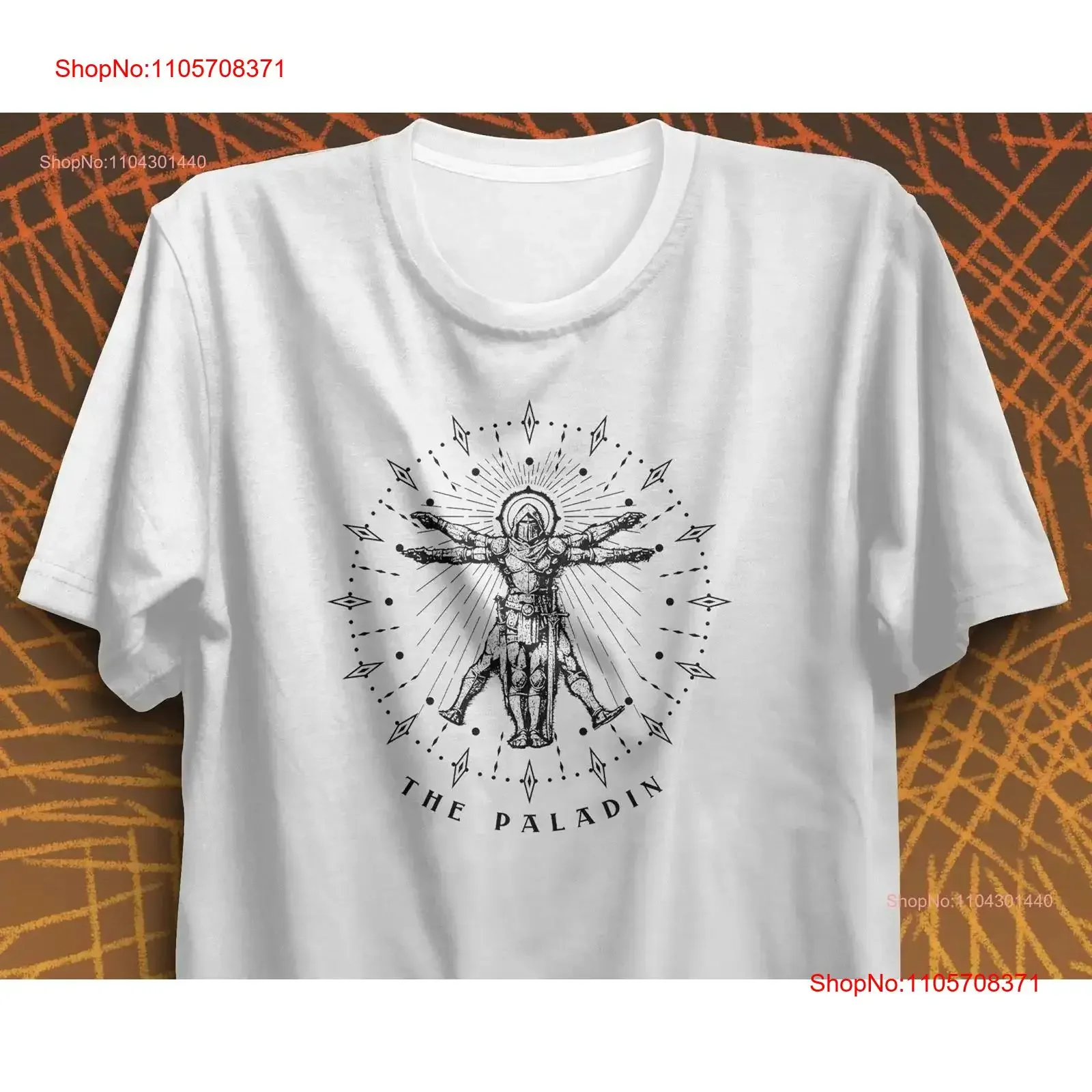 Vitruvian paladin T Shirt Dnd gift UNISEX man adaptation Rpg dark adventurer adventurers dms vintage Washed streetwear