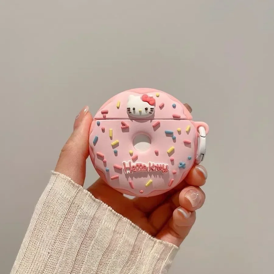 Sanrio HelloKitty Airpods Pro2 Apple 5th Generation Silicone Headphone Cover Airpods3 Kawaii Donut Headphone Cover Birthday Gift