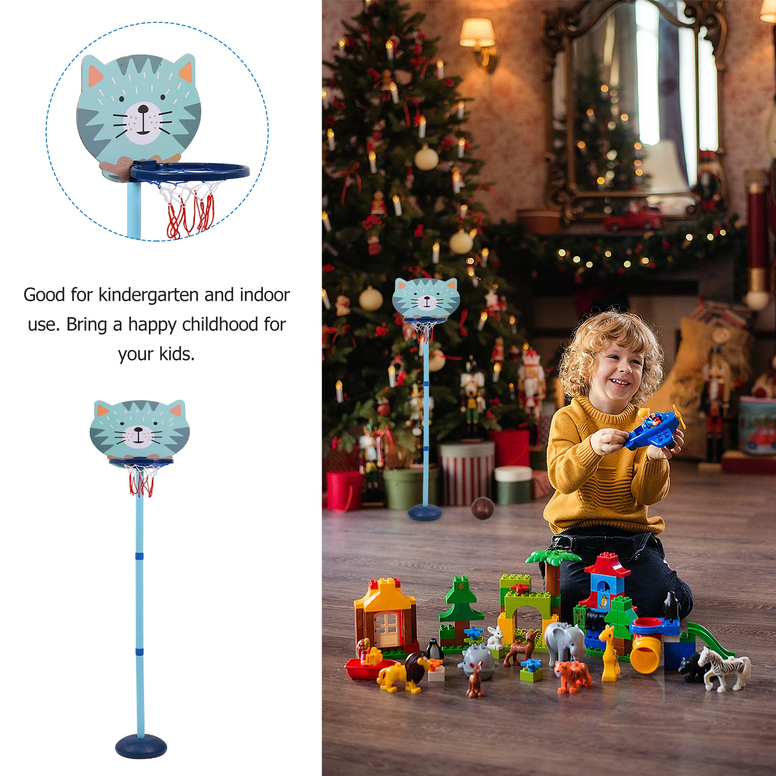 Suporte de basquete conjunto de brinquedos de argola ajustável material pp fácil montar jogo interno crianças jogando ferramenta divertido presente basquete