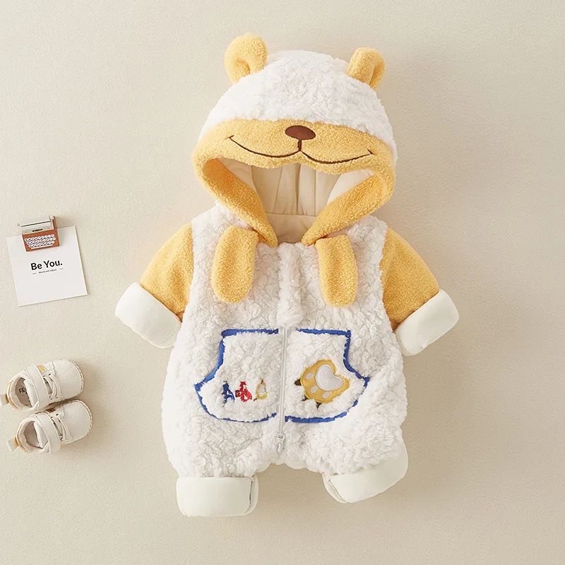 New Newborns Children Clothing Baby Autumn and Winter Outdoor Jumpsuit Warm Cotton Clothes Cotton Thick Rompers