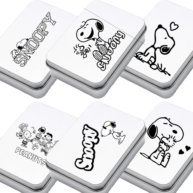 

Cartoon Snoopy Card Portable Storage Box Rectangular Frosted Tinplate Box Line Dust-proof Life Daily Medicine Box Earrings Gift
