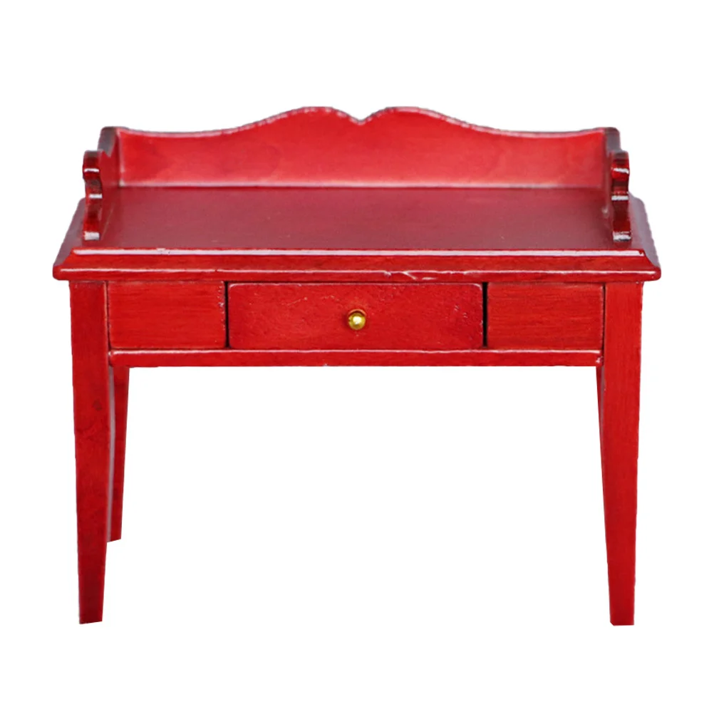 

Realistic Miniature Desk for Tiny House Setup Handcrafted Wood Material Chic Simple Design Perfect Kids Room Decor Gift Idea