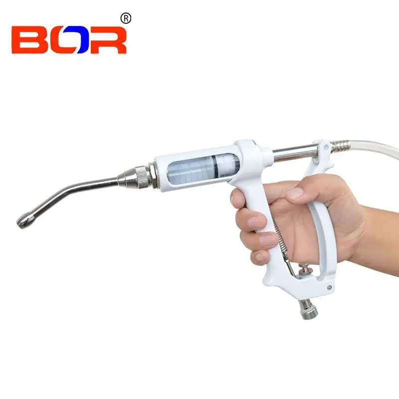 

High quality metal dispensing gun dispenser 30ml white adjustable continuous dispensing gun for pigs, cows, and sheep