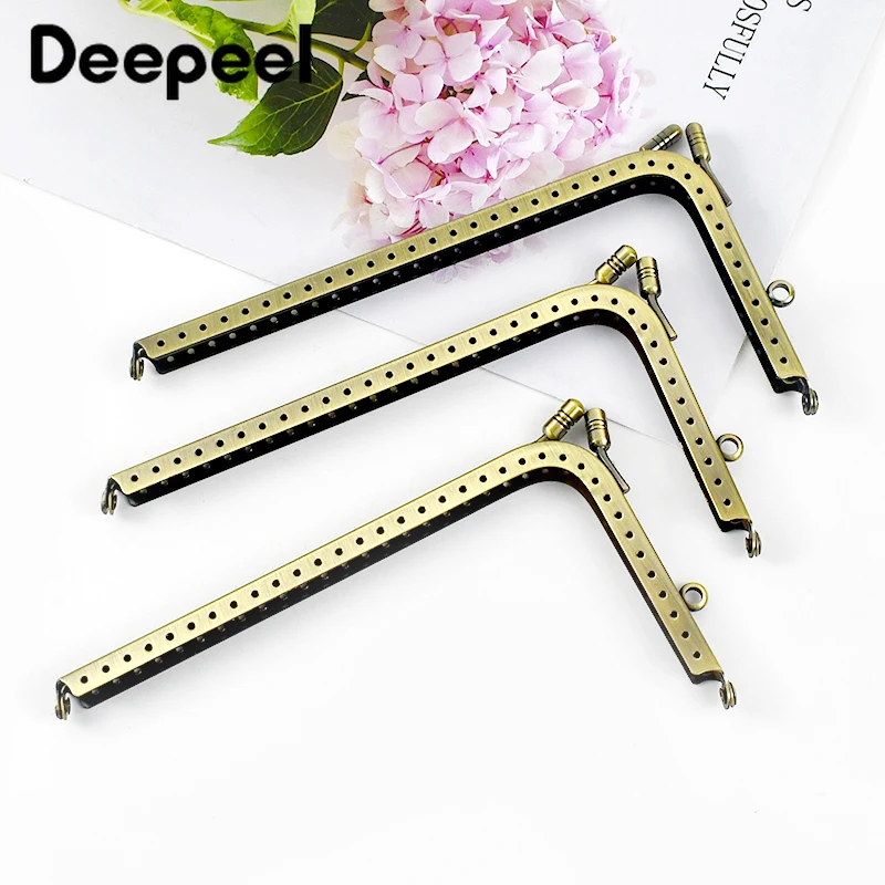 2/5Pcs Deepeel 12.5-18.5cm Glossy L-shaped Head Kiss Clasp Metal Purse Frame Handle DIY Handbag Coin Bags Hardware Accessories