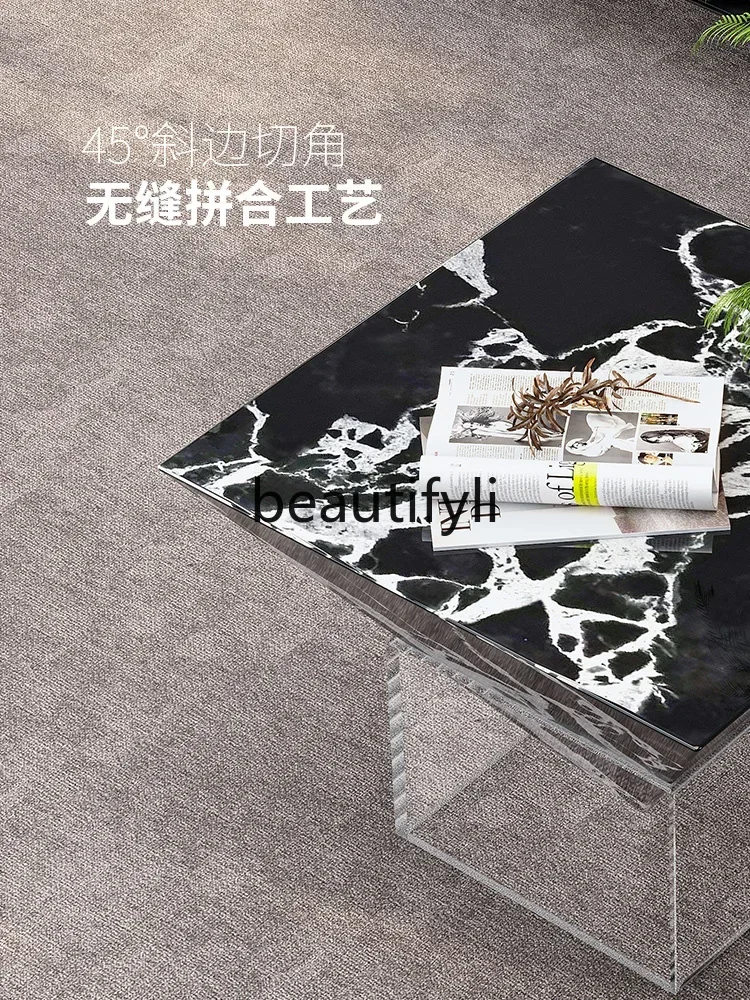 2003 New Luxury High-End Square Coffee Table for Living Room, Exquisite Floating Creative Coffee Table