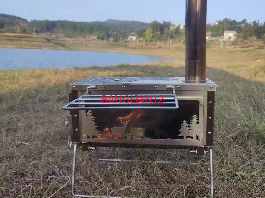 

Уличная палатка для кемпинга, дымоходная печь, печь для сжигания гранул, отопление, печь из нержавеющей стали