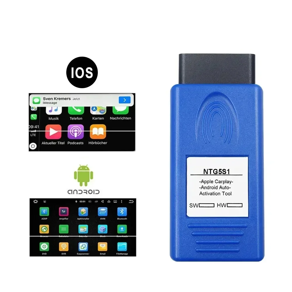 2024NEW NTG5S1 CarPlay for Apple/Android OBD2 for Mercedes Benz NTG5.1 Via OBD2 for IPhone/Android NTG5 S1 Activation Auto Tool