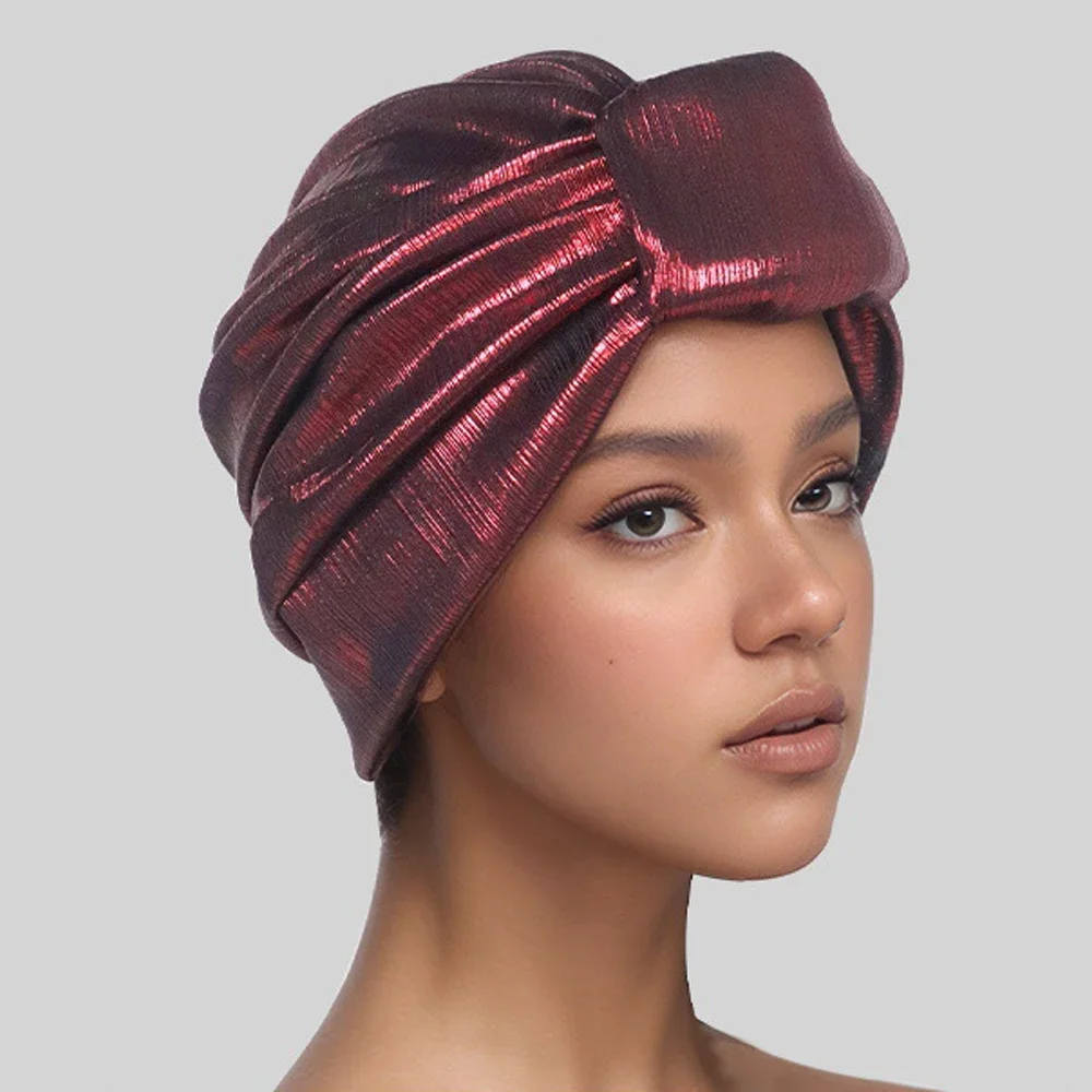 

Блестящий завязанный африканский головной убор, женский тюрбан, кепка с автогелем, повязка на голову, нигерийская свадебная повязка, мусульманский хиджаб, капот, платок, шляпа