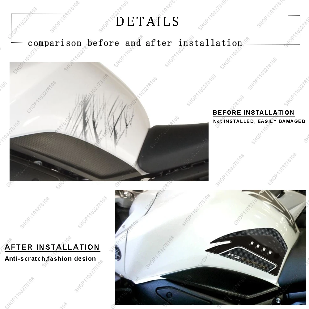 For YAMAHA FZ1 fz1 Motorcycle Anti slip Tank Pad Side Traction Pads Protector Sticker 3D gel Resin Stickers kit