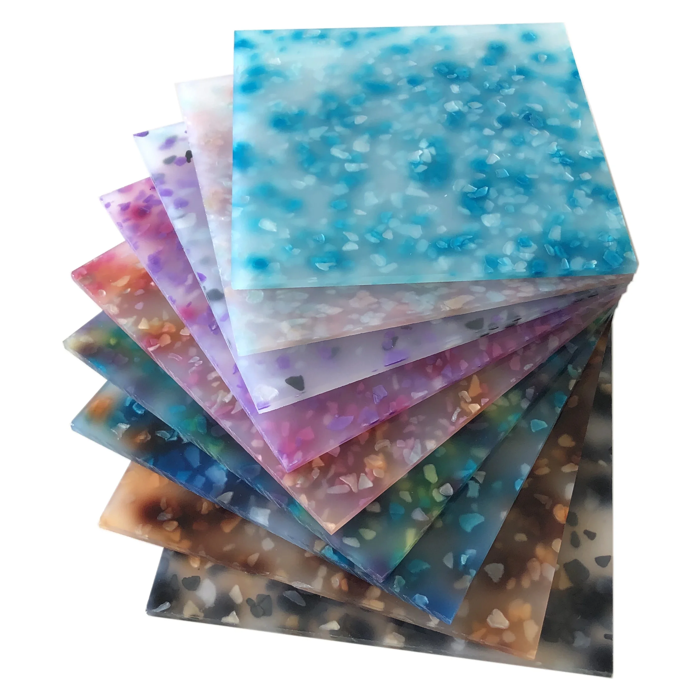 Double Sided Ice Crystal PMMA Acrylic Panel, 3.0mm Thick, 9 Color Options for Decoration & Jewelry Craft
