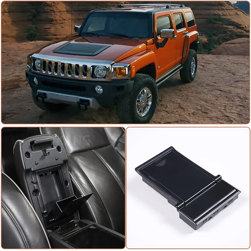 ABS Black For Hummer H3 2005-2009 Car Central Control Armrest Box Hidden Storage Box Privacy Storage Box Car Accessories
