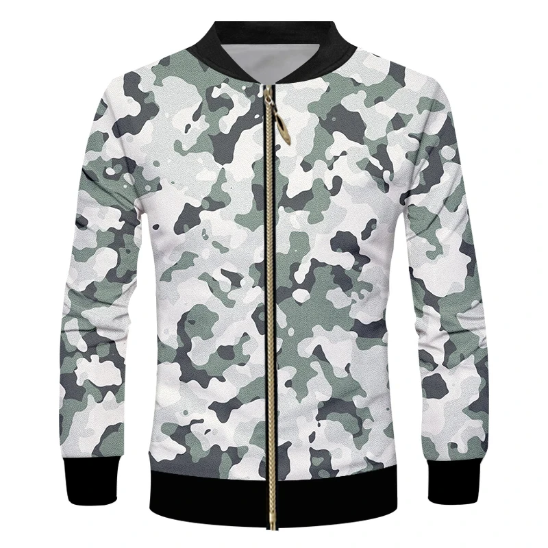 New Camouflage MenWomen Zip Jacket 3D Print Sweatshirt Fashion Jacket Oversized Clothing Harajuku Couple Baseball Tops Apparel