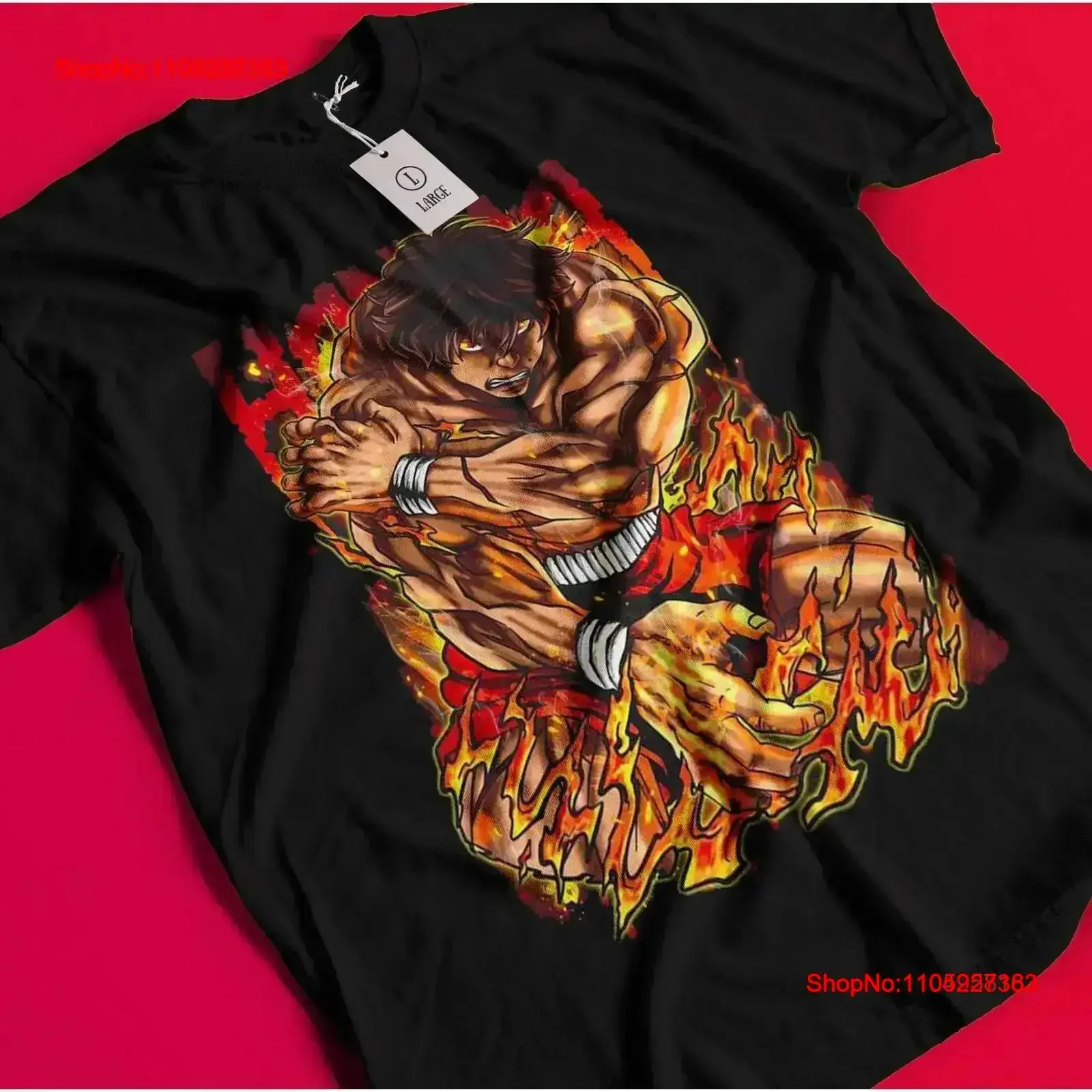 

Baki The Grappler T Shirt Hanma Yujiro Fighting Jack Biscuit vintage Washed Top For Everyday Wear homme Slightly streetwear