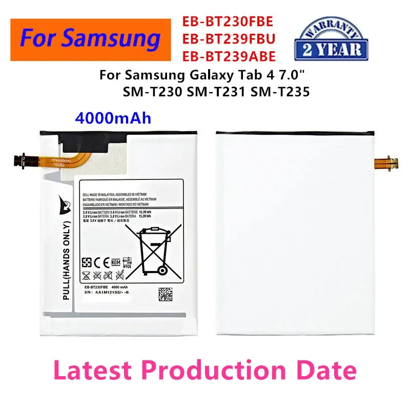 Brand New Tablet EB-BT230FBE EB-BT239FBU EB-BT239ABE 4000mAh Battery For Samsung Galaxy Tab 4 7.0