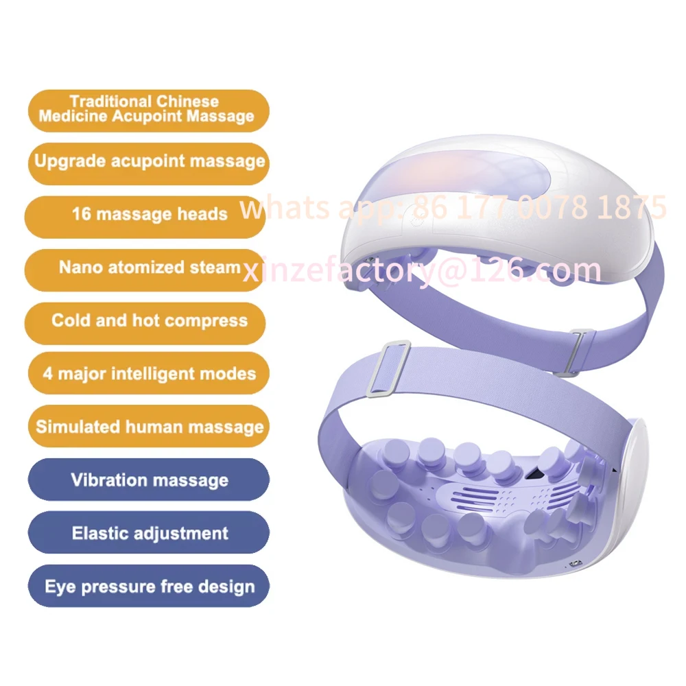 Customizable Steam Eye Massager Mask Warm Spa  Kneading Heated Tired Dry Eyes Atomizat Steamer Acupressure Pressotherapy