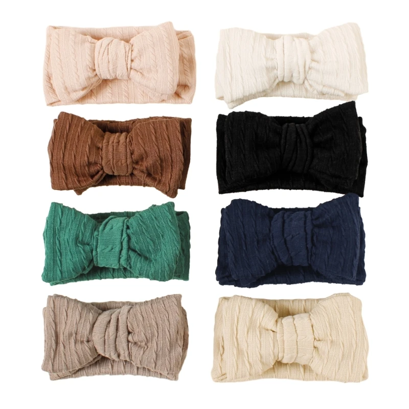 Hair Accessories Baby Bowknot Headband Soft Elastic Knitted Headwear Wide Band Hair Bands Headbands Head Wraps Hairbands