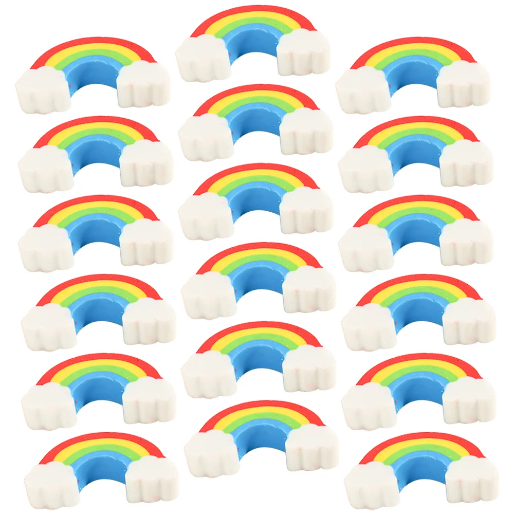 100 Pcs Rainbow Bridge Eraser Cartoon Delicate Pencil Erasers Mini Portable for Classroom Cute Drawing