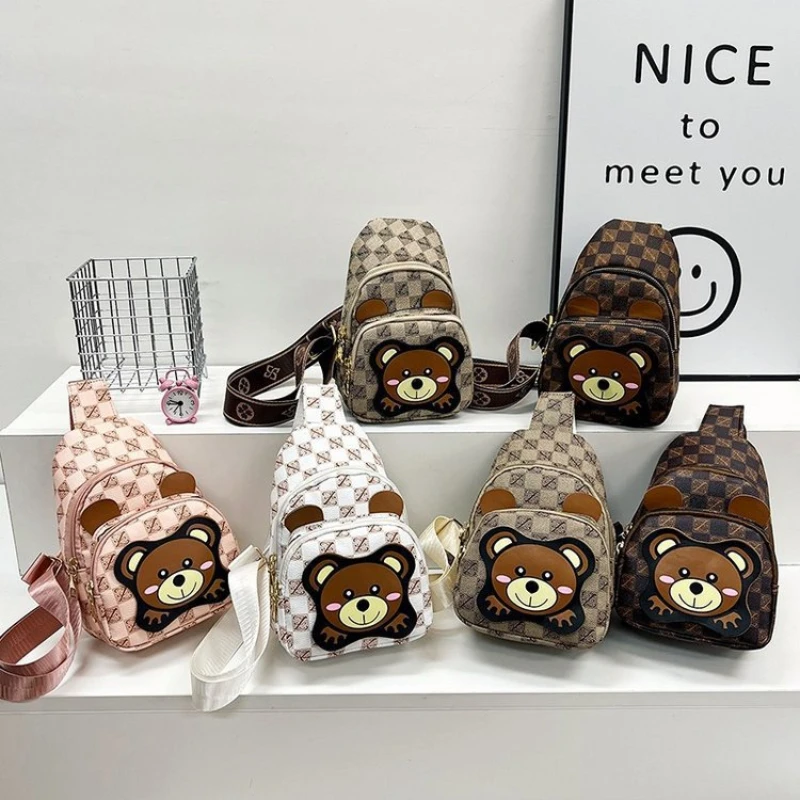 Children Messenger Bags Cartoon Bear Chest Bag Crossbody Bag Children Women Bag Cute Mother Kids Bags for Girl Mochila Infantil