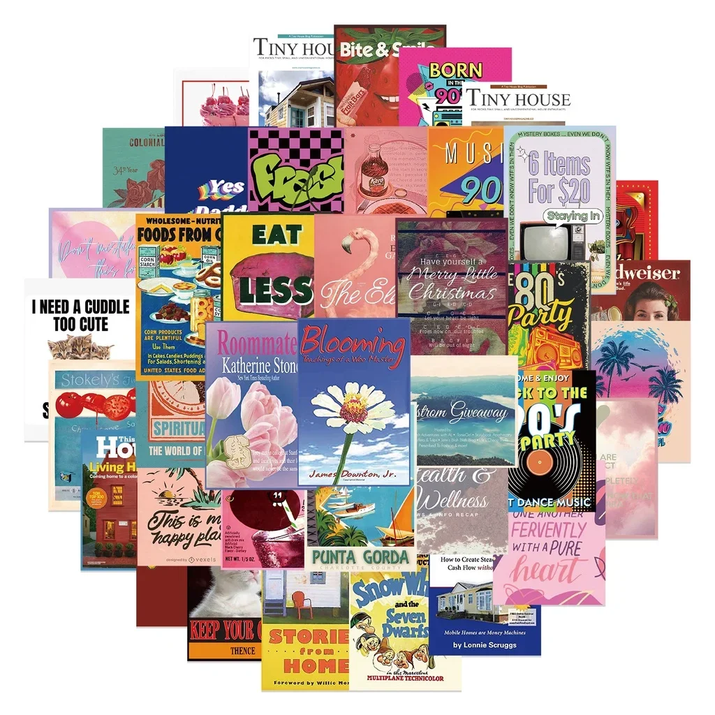 

40 шт. винтажные наклейки с обложкой журнала 90-х годов для мотоцикла, гитары, телефона, ноутбука, шлема