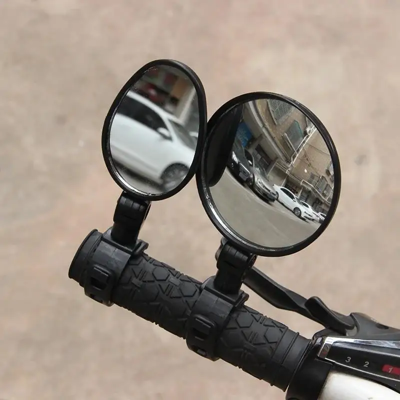 

Bicycle Motorcycle Handlebar Mount 360 Rotation Adjustable Bike Riding Round Ellipse Mirror