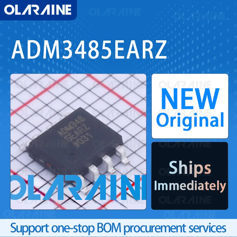 1/5/10Pcs ADM3485EARZ SOIC-8 original ic chip RS-422/RS-485 interface ICs RoHS 1 Receiver Data rate 10 Mb/s Voltage -3.3 V