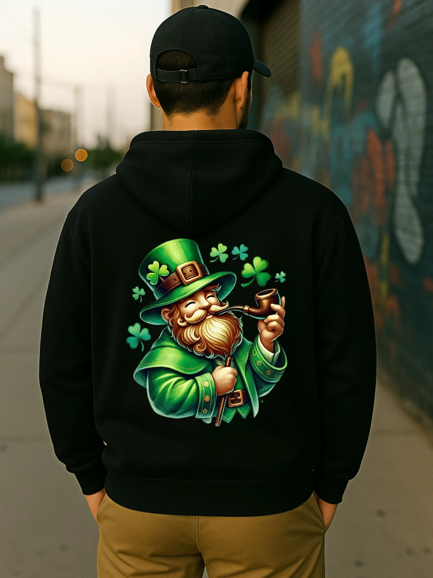 هوديي جرافيك للرجال، طباعة كرتونية، نمط كاجوال، مبطن بالصوف، للارتداء اليومي، للرجال