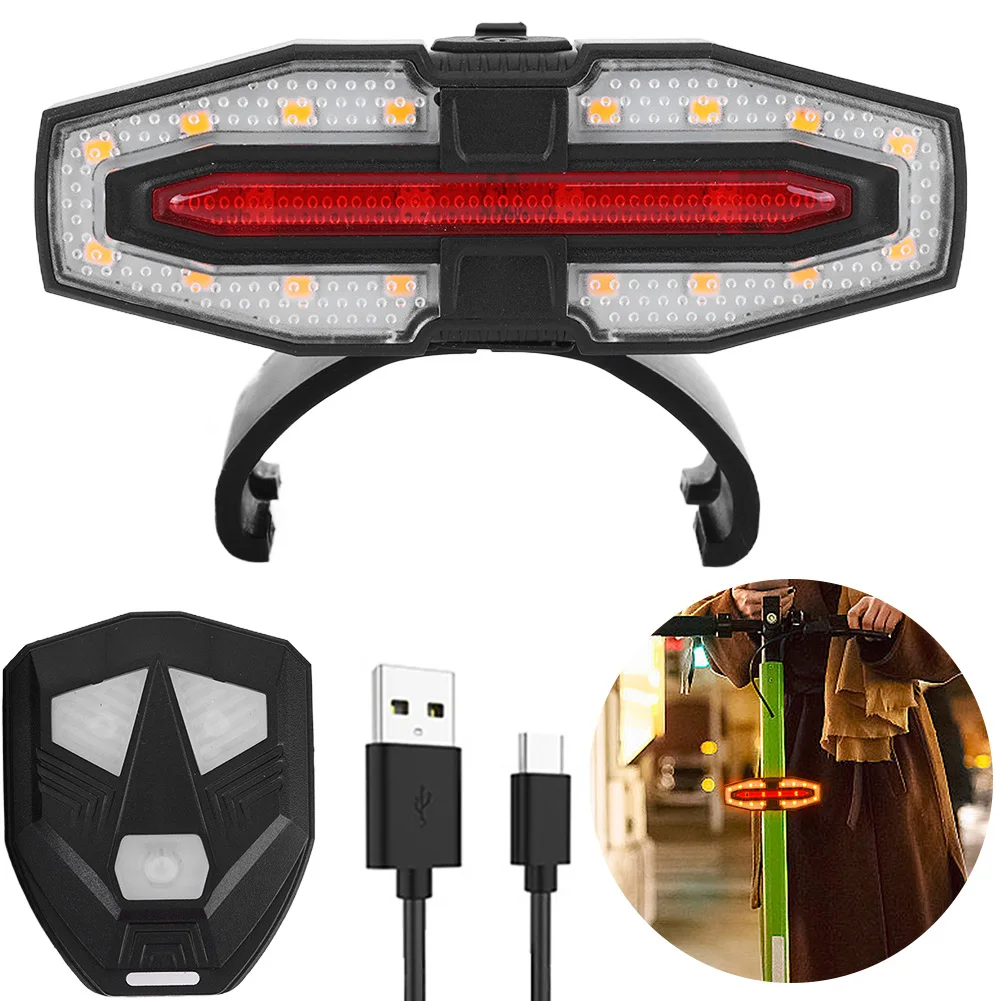 بدوره إشارة لمبة خلفية USB قابلة للشحن مع جهاز التحكم عن بعد الذكية اللاسلكية ضوء LED مصباح تحذير مقاوم للماء ل M365 Pro 2 MI 4