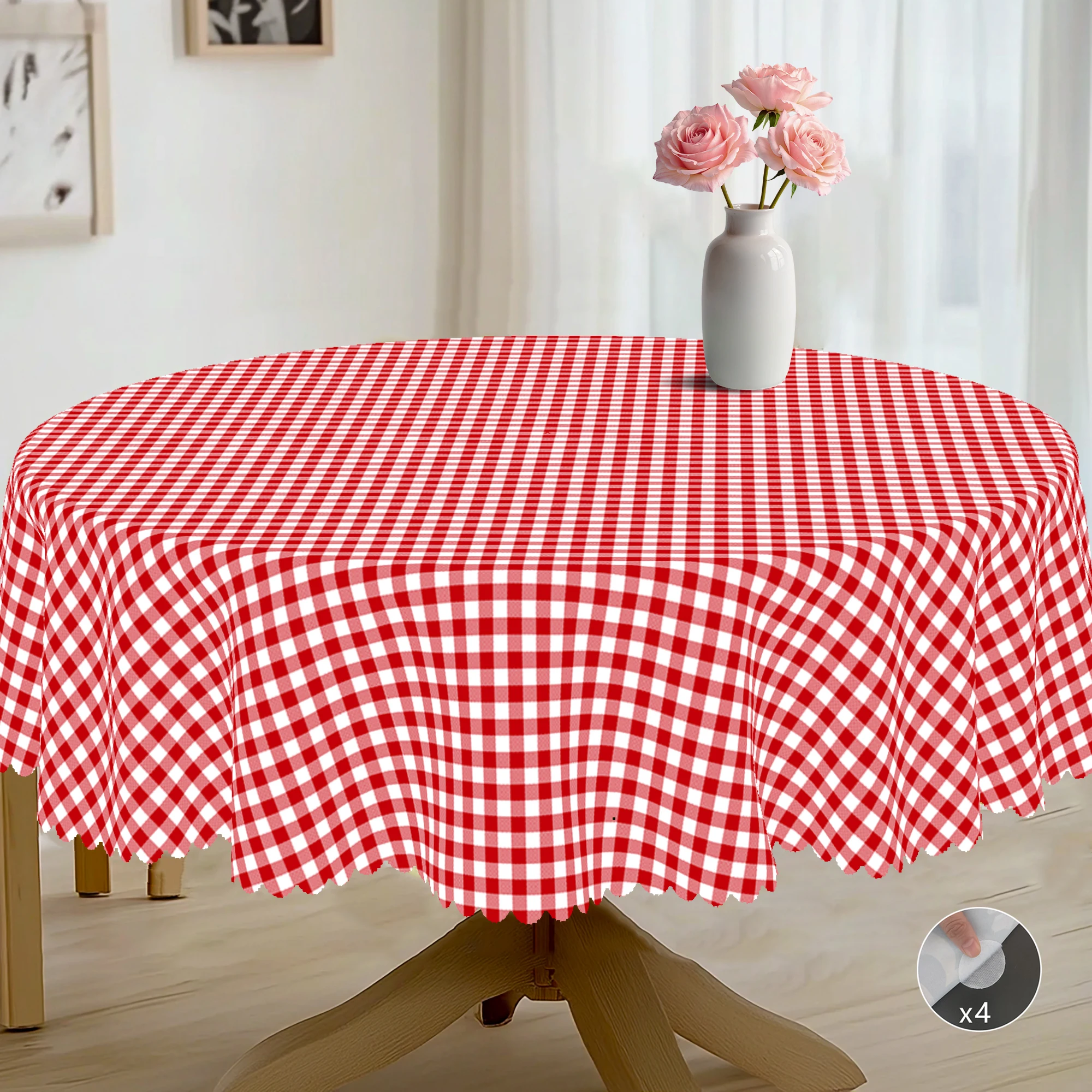 1 Piece Red Plaid Printed Tablecloth, Country Farmhouse Style, for Camping Style Picnic, Wedding Season, Anniversary, Mother's Day, Valentine's Day, Garden Birthday Party Decoration, Kitchen Accessories, Restaurant Terrace, Indoor and Outdoor Tablecloth, Perfect Gift for Friends, Multiple Sizes Available