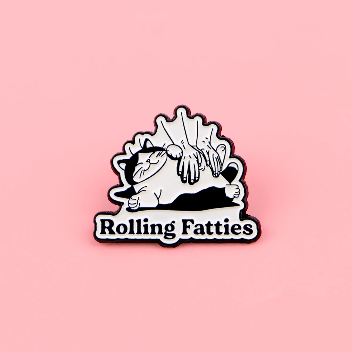 Rolling Fatties Zitate Emaille-Anstecknadel Lustige Tiere Katzen-Brosche Anstecknadeln Reversnadeln Abzeichen für Rucksack Kleidung Accessoires Schmuck Geschenke
