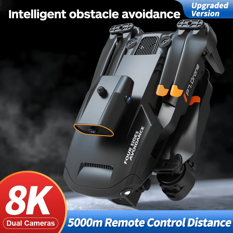 P7 Drone Dual Camera 8K HD Aerial Photography Obstacle Avoidance Quadcopter RC Aircraft Unmanned Aerial Vehicle with 1 Battery