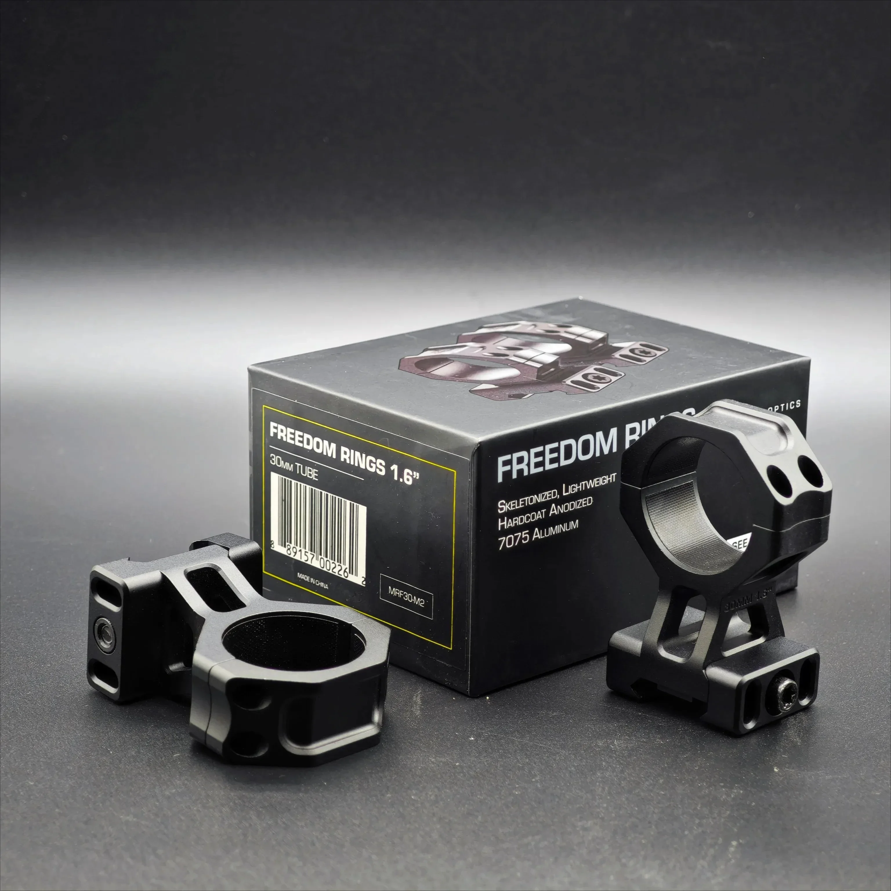 

30mm TUBE Freedom Rings Mount 1.6" Height Tactical Hunting Optic Rail Adapter 6061-T6 Aluminum Anti-Recoil Design Picatinny