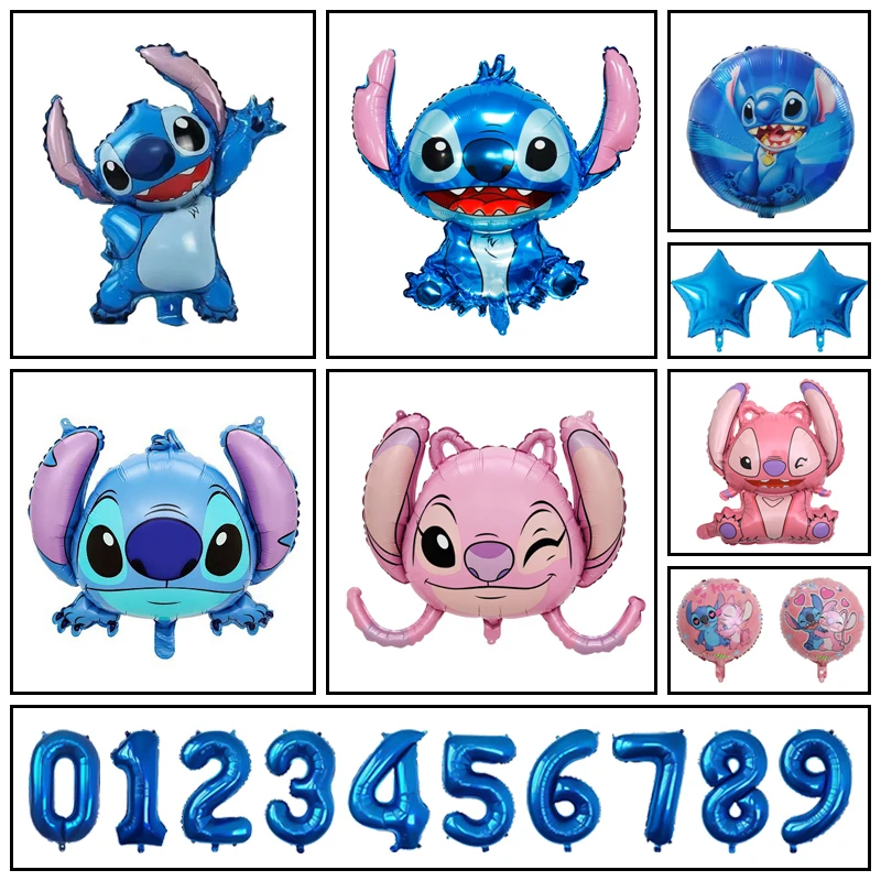 

Stitch Balloons Set Kawaii Anime Cartoon Stitch Theme Birthday Party Balloons Decoraions Baby Children Room Decor Gifts