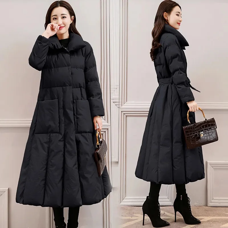 2024 New Winter Jacket Women Long Down Jackets Warm Parkas Female\'s Casual Thick Quilted Cotton Puffer Coats Parkas Outwear