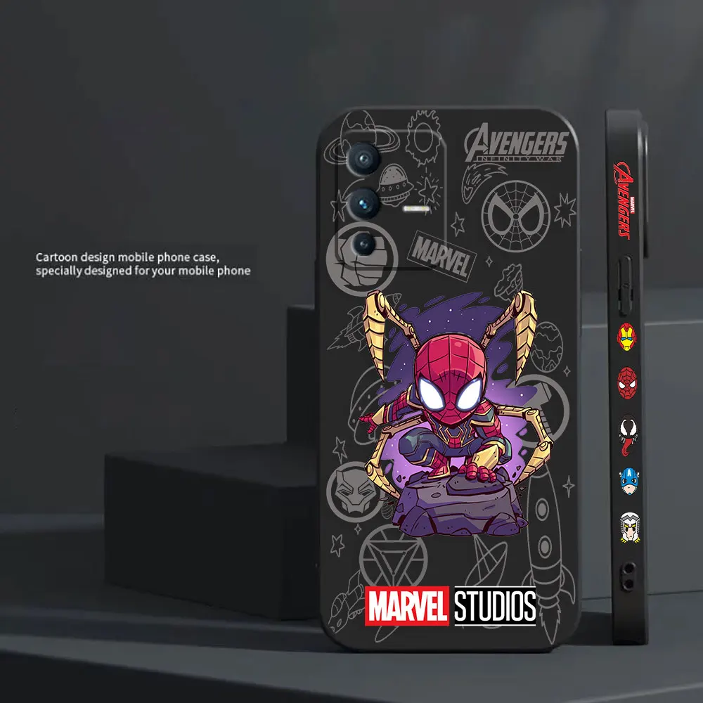 Cartoon Funny Spider-Man Iron Man custodia per telefono per VIVO S1 S5 S6 S7 S9 S9E S10 S12 S15 S16 S16E T1 T2X V15 V20 V21 V23 PRO 5G Case