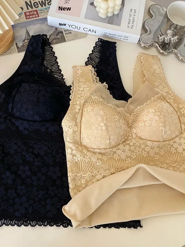 Cseta Térmica de Veludo Quente para Outono e Inverno, Lingerie Fena de Tamanho ande, Sem Sutiã, Cseta Base E