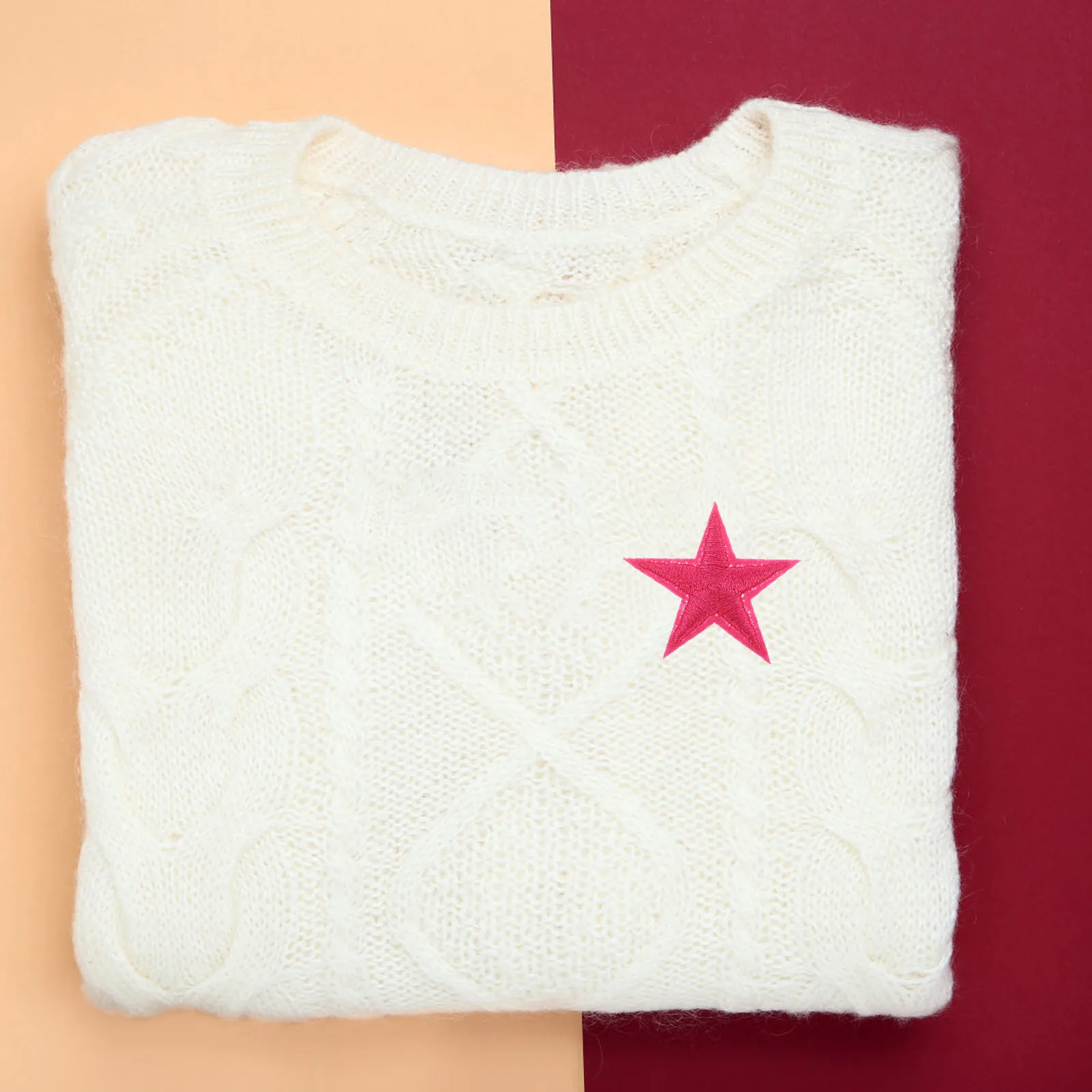 

50 pcs Star on Patches Embroidered Star Patches Applique Decorative Pink Rose For Clothes Jeans Jackets Backpacks Hats