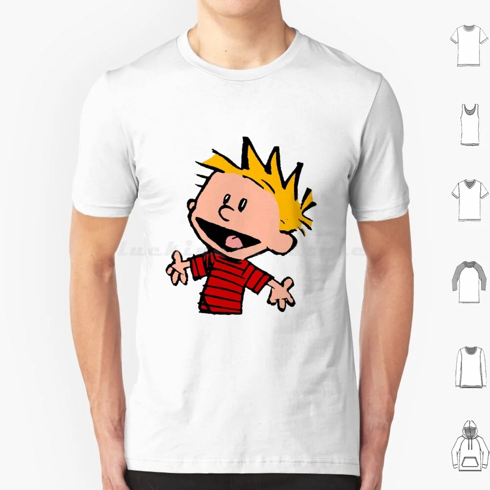 T Shirt Big Size 100% Cotton Hobbes Hobbes Child Comic Vignettes Calvin Comics Funny Bill Watterson Cartoon Cute Tiger