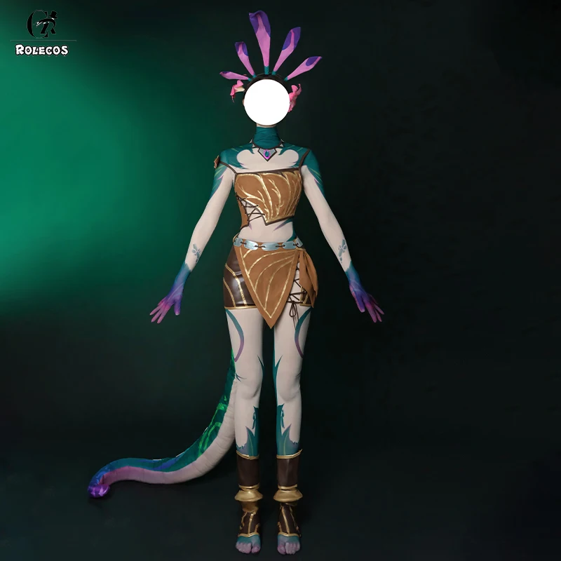 Disfraz de cosplay de Neeko, el camaleón curioso del juego LOL de ROLECOS, peluca de cosplay de Neeko, traje completo para mujer para fiesta de Halloween con colas