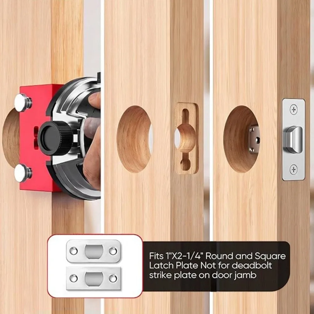 Aluminum Alloy Bolt Mortise Installation Kit Red Wear-resistant Door Hardware Alignment Jig Professional High Accuracy