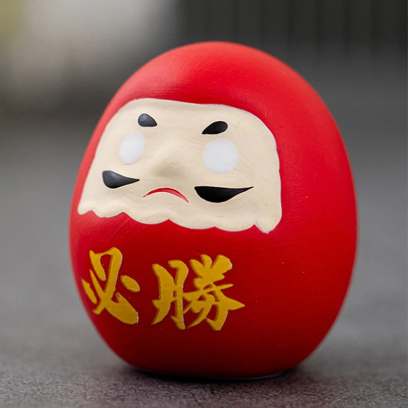 1 unidad de Adorno de la Suerte y la Fortuna, Muñeco Daruma de Cerámica Japonesa, Artesanía Decorativa para el Hogar y el Escritorio, Inspirado en la Riqueza y la Prosperidad