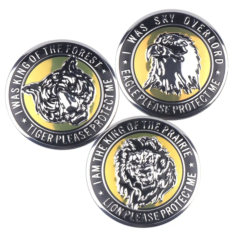 

Car Styling 4Pcs 56mm 3D Aluminium Animal Lion Tiger Eagle Emblem Auto Wheel Center Hub Cap Stickers Decoration Decal Accessorie