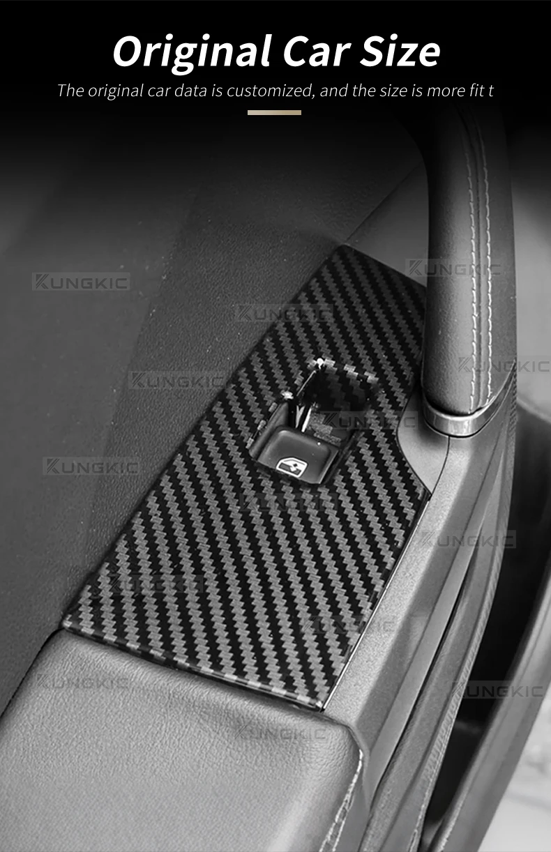 ABS-Kohlefaser für Seat Leon MK4/Cupra Leon/Cupra Formentor 2020-2026 / Ibiza/Arona 2022-2026, Zierleiste für die Fensterbedienung – Detail 2