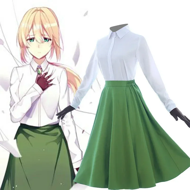 

Violet Evergarden Auto Memory Doll Cosplay Costume Men Women Tops + Skirt Uniform Sets