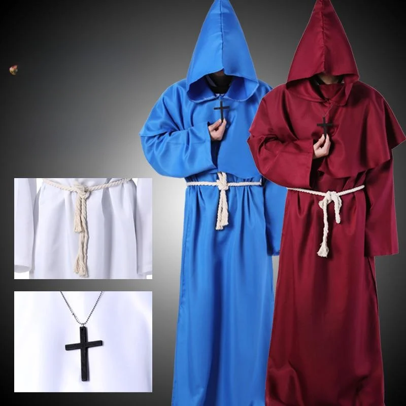 Halloween Cosplay Robe Klooster Middeleeuwse Priester Tovenaar Non oulder priem Dames Etnisch Kostuum Stage Performance Kleding