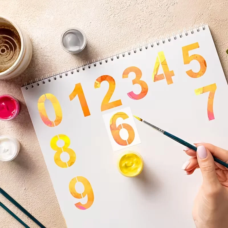 Number Painting Templates Scrapbook Making Hollow Wall Painting Stencil DIY Spray Reusable Artistic Painting Craft Mold