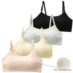 4 Pcs/Lot Children's Breast Care Girls Bras Age 8-16 Years Cotton Teens Girls Sponge Cup Teenage Girl Underwear Kids Vest