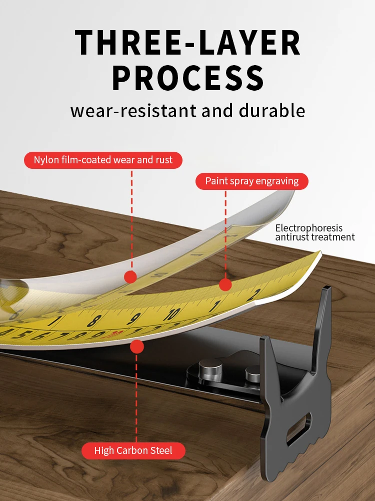 Wear-resistant Steel Tape Measure Measuring tools Anti-corrosion Retractable Ruler Woodworking Ruler Measuring Tools Dropship