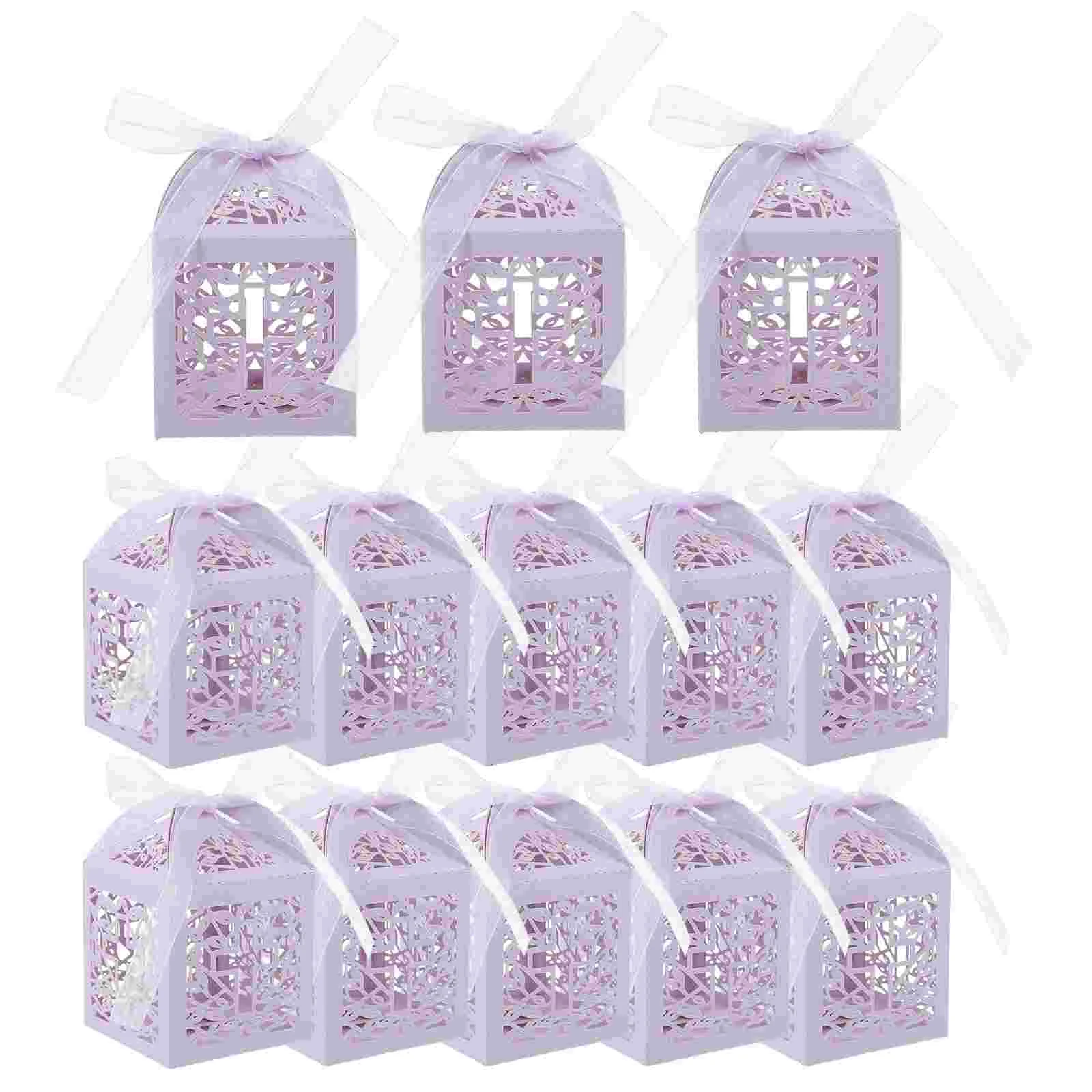 

20 Pcs Candy Box Decoration Hollow Pattern Carriage Baby Shower Baptism Wedding Party Favor Boxes Gift Case