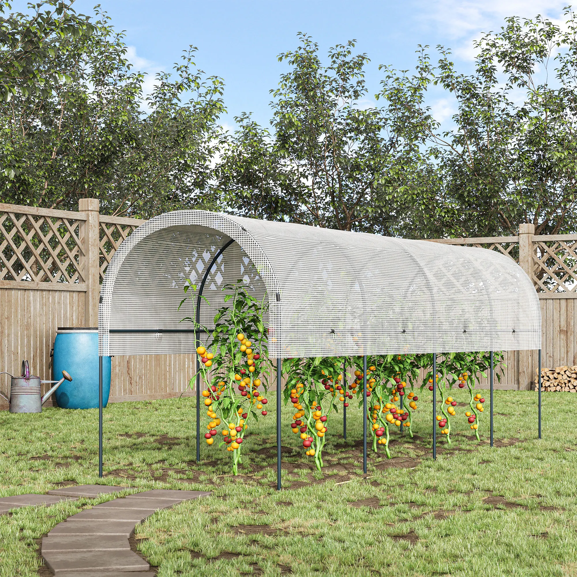 Serre à tomates Outsunny, serre en aluminium coupe-vent, maison à tomates en acier