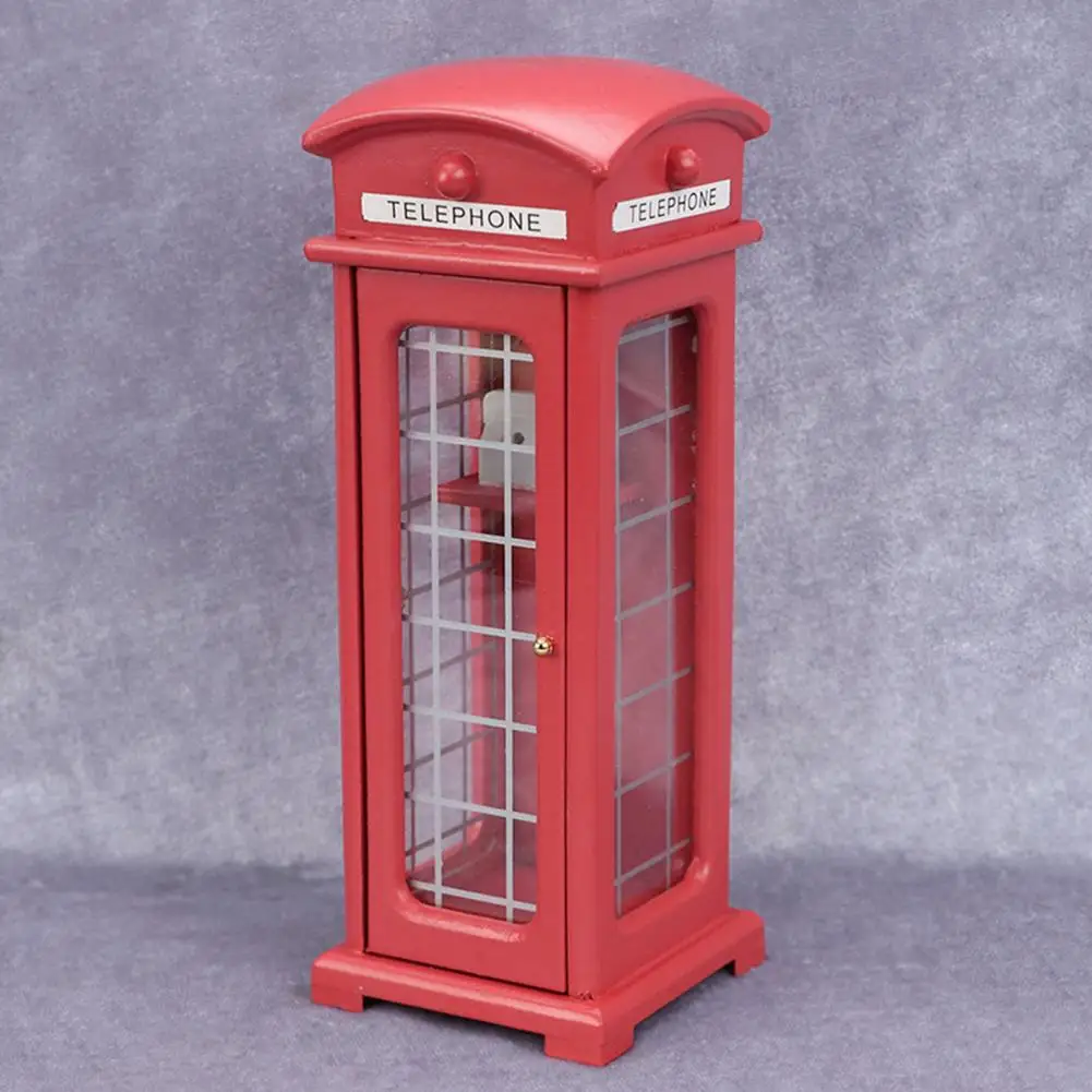 Useful Phone Booth Model Multifunctional Portable Mini Telephone Booth Model  Dollhouse Phone Booth    Phone Booth Model